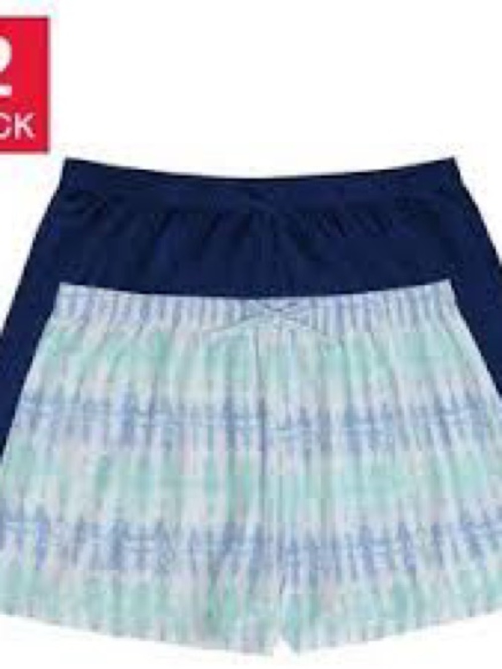 Jane and Bleecker Navy and Light Blue Printed Knit Shorts - 2 Pack size S